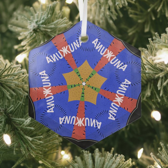 Hakuna Matata Iridiscent Blue Glass Tree Decoration (Insitu)