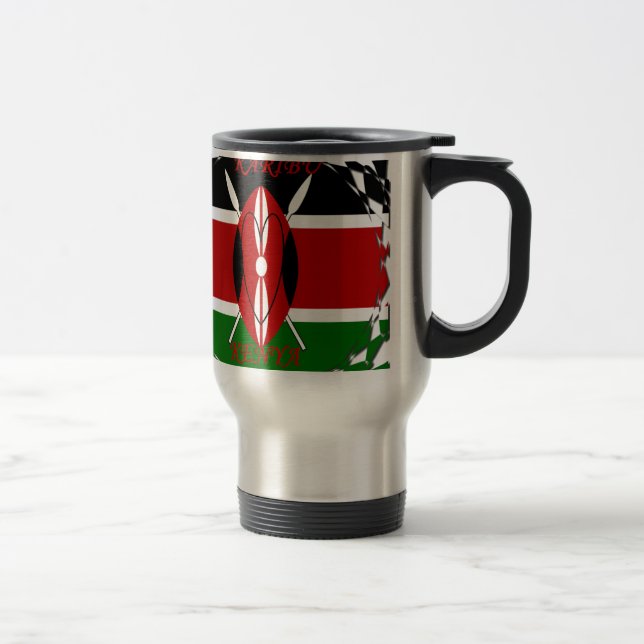 Hakuna matata Karaibu Kenya Travel Mug (Right)