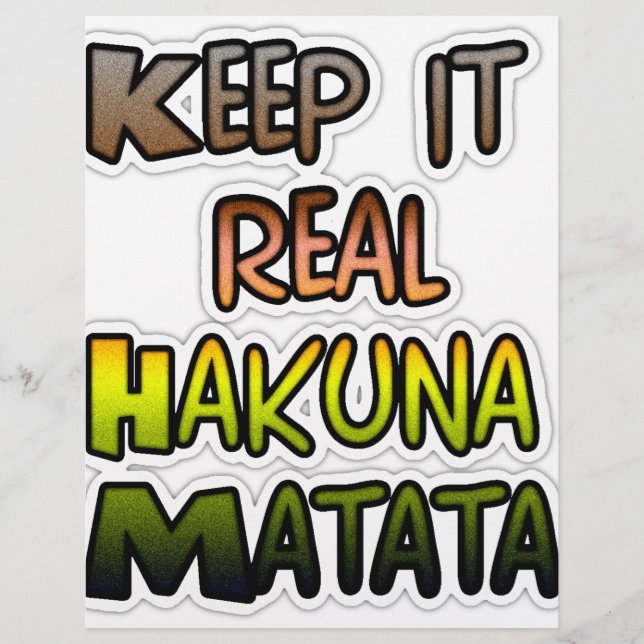 Hakuna Matata Keep It Real Gifts (Front)