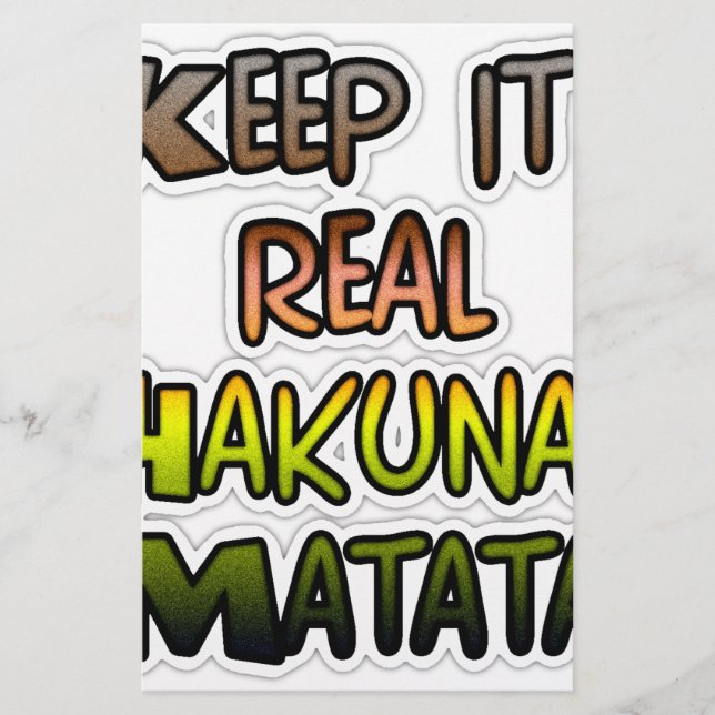 Hakuna Matata Keep It Real Gifts (Front)
