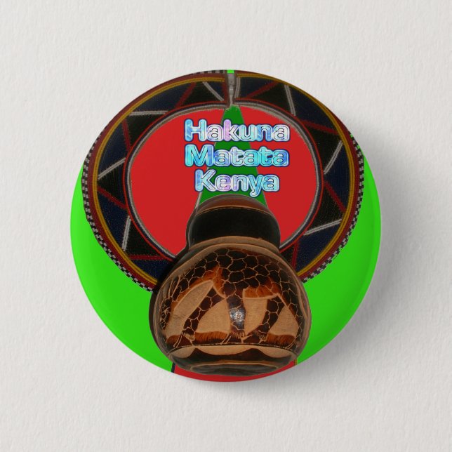 Hakuna Matata Kenya Art Print 6 Cm Round Badge (Front)