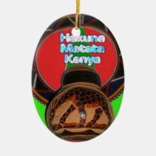 Hakuna Matata Kenya Art Print Ceramic Tree Decoration