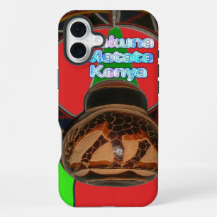 Hakuna Matata Kenya Art Print iPhone 16 Plus Case