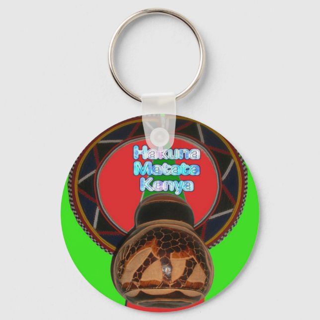 Hakuna Matata Kenya Art Print Key Ring (Front)