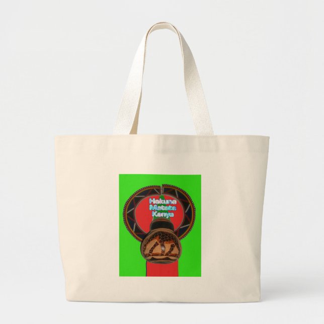 Hakuna Matata Kenya Art Print Large Tote Bag (Front)