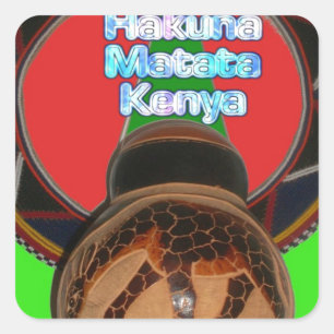 Hakuna Matata Kenya Art Print Square Sticker