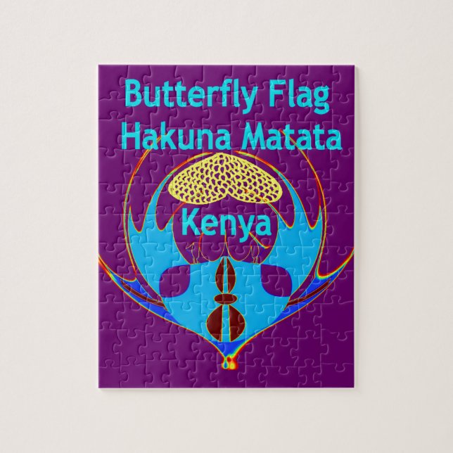  "Hakuna Matata Kenya" Butterfly Art Print/Graphic Jigsaw Puzzle (Vertical)
