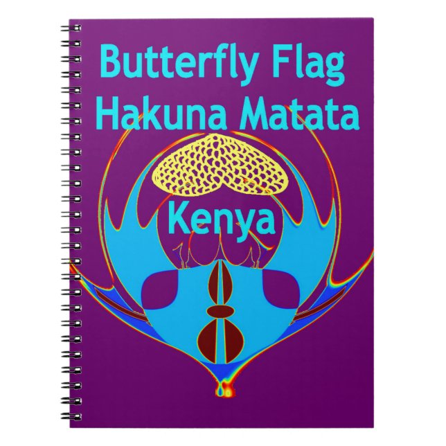  "Hakuna Matata Kenya" Butterfly Art Print/Graphic Spiral Notebook (Front)