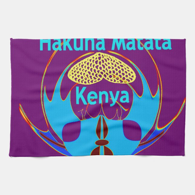  "Hakuna Matata Kenya" Butterfly Art Print/Graphic Tea Towel (Horizontal)