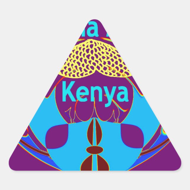  "Hakuna Matata Kenya" Butterfly Art Print/Graphic Triangle Sticker (Front)