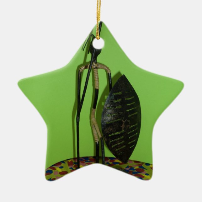 Hakuna Matata Kenya Maasai.JPG Ceramic Tree Decoration (Front)