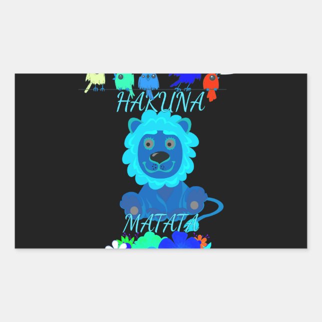 Hakuna Matata Lion Art Print Rectangular Sticker (Front)