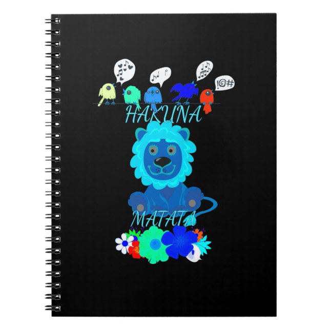 Hakuna Matata Lion Art Print Spiral Notebook (Front)