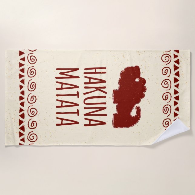 Hakuna Matata Lion Beach Towel (Front)