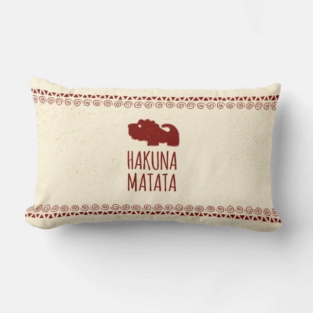 Hakuna Matata Lion Lumbar Cushion (Front)
