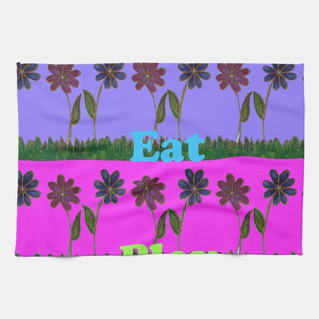 Hakuna Matata Love Eat Play.png Tea Towel (Horizontal)