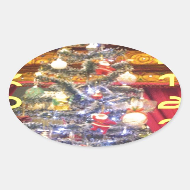 Hakuna Matata Merry Christmas & a Happy New Year.p Oval Sticker (Front)