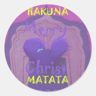 Hakuna Matata Merry Christmas Love Design.jpg Classic Round Sticker