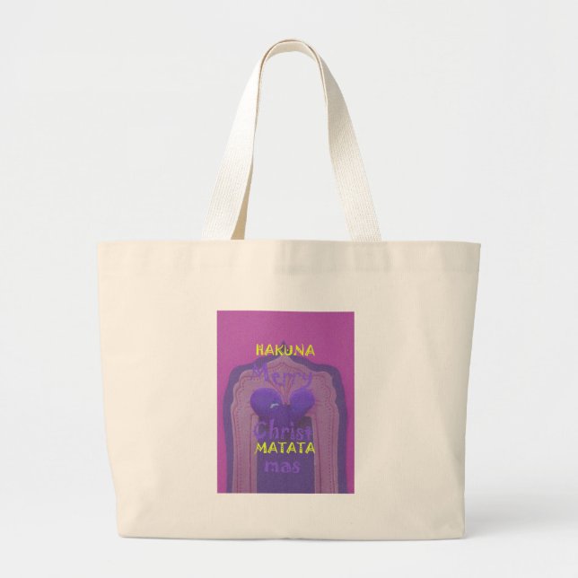Hakuna Matata Merry Christmas Love  Design.jpg Large Tote Bag (Front)