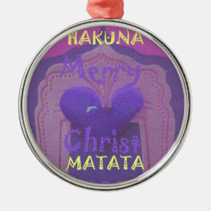 Hakuna Matata Merry Christmas Love  Design.jpg Metal Tree Decoration