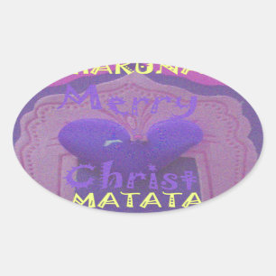 Hakuna Matata Merry Christmas Love Design.jpg Oval Sticker