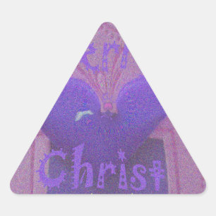 Hakuna Matata Merry Christmas Love  Design.jpg Triangle Sticker