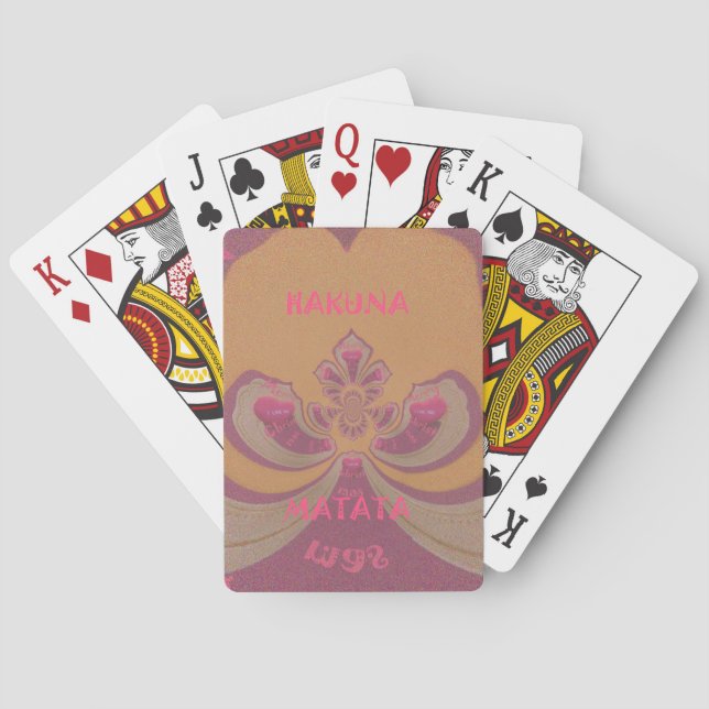Hakuna Matata Merry Christmas lovely hearts design Playing Cards (Back)