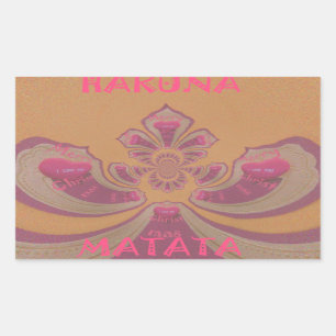 Hakuna Matata Merry Christmas lovely hearts design Rectangular Sticker