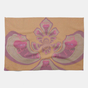 Hakuna Matata Merry Christmas lovely hearts design Tea Towel