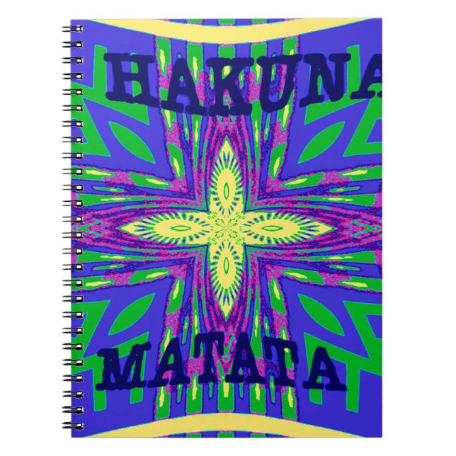 Hakuna matata Mombasa Kanga Spiral Notebook (Front)