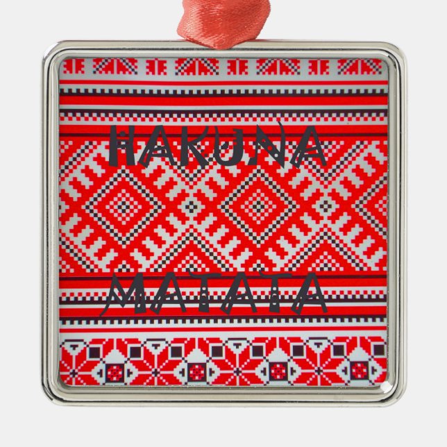 Hakuna Matata - No Worries Swahili Art Collection Metal Tree Decoration (Front)