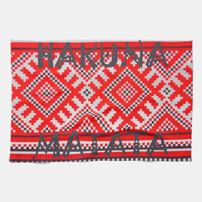 Hakuna Matata - No Worries Swahili Art Collection Tea Towel (Horizontal)