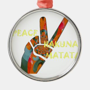 Hakuna Matata Peace Metal Tree Decoration