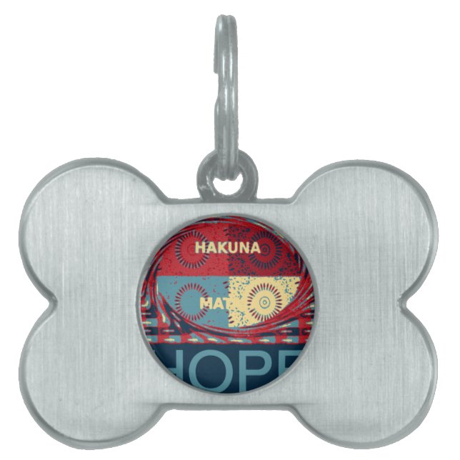 Hakuna matata pet tag (Front)