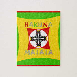 Hakuna Matata Rasta Colour Red Golden Green Jigsaw Puzzle