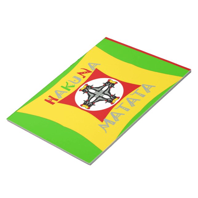 Hakuna Matata Rasta Colour Red Golden Green Notepad (Angled)