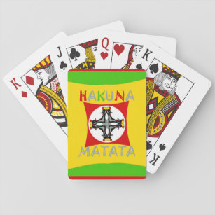 Hakuna Matata Rasta Colour Red Golden Green Playing Cards
