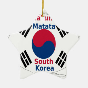 Hakuna Matata South Korea Art Print/Graphic Ceramic Tree Decoration