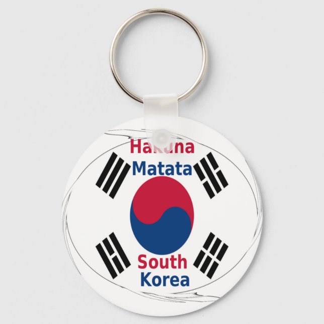 Hakuna Matata South Korea Art Print/Graphic Key Ring (Front)
