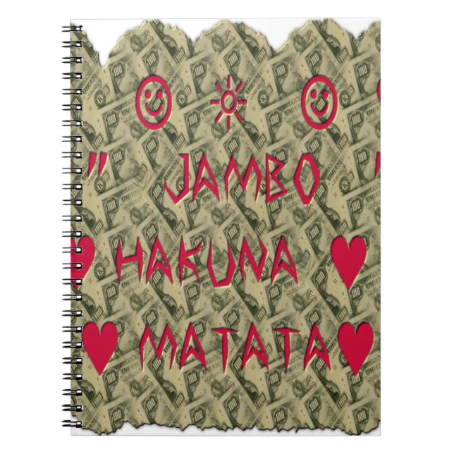 Hakuna Matata Talk Money Art Print Design Notebook (Front)