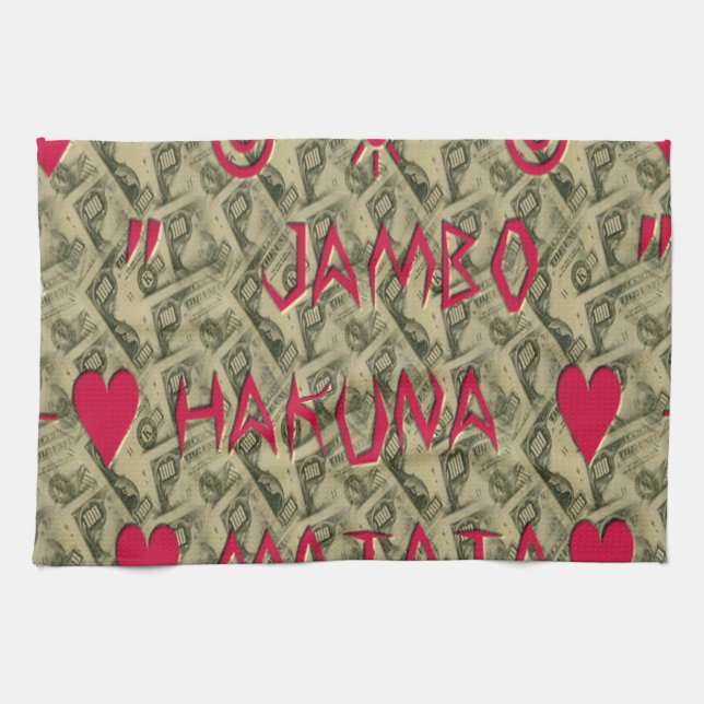 Hakuna Matata Talk Money Art Print Design Tea Towel (Horizontal)