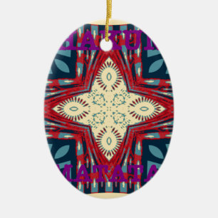 Hakuna Matata Text Hope Abstract Art Print Design Ceramic Tree Decoration