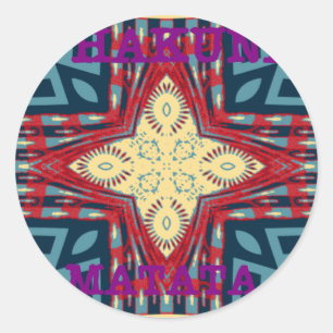 Hakuna Matata Text Hope Abstract Art Print Design Classic Round Sticker