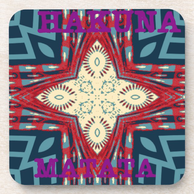Hakuna Matata Text Hope Abstract Art Print Design Coaster (Front)