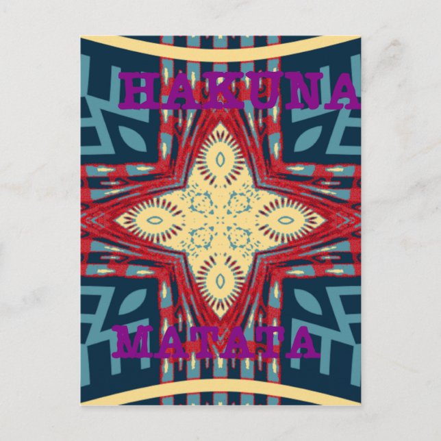 Hakuna Matata Text Hope Abstract Art Print Design Postcard (Front)