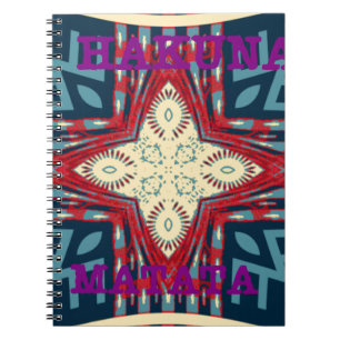 Hakuna Matata Text Hope Abstract Art Print Design Spiral Notebook