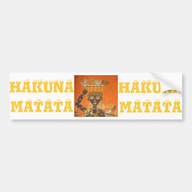 Hakuna Matata Vintage Lady Bumper Sticker (Front)
