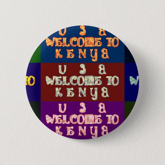 Hakuna Matata Welcome to Kenya.png 6 Cm Round Badge (Front)