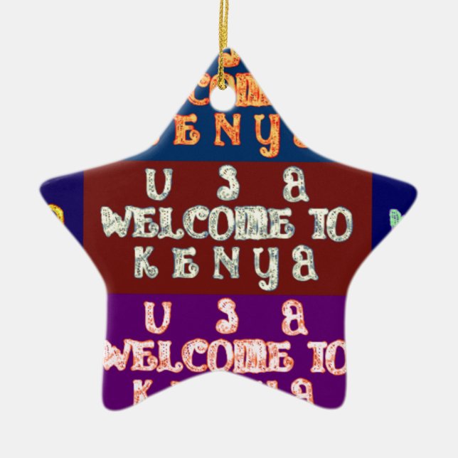 Hakuna Matata Welcome to Kenya.png Ceramic Tree Decoration (Front)