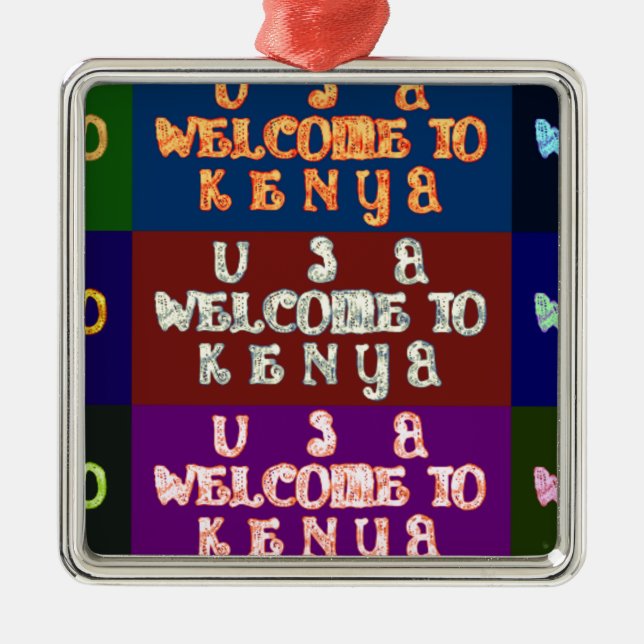 Hakuna Matata Welcome to Kenya.png Metal Tree Decoration (Front)